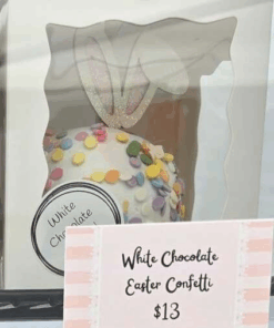 White Chocolate Easter Confetti Caramel Apple